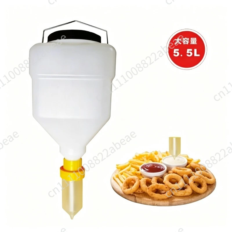 5.5L Commercial Squeeze Bottle with Wide Mouth, Food Safe Sauce Dressing Dispenser, Easy Fill Clean for Kitchen