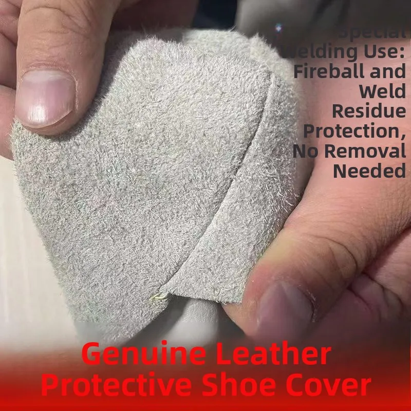 Thickened  Welding Protective Shoe Covers Fireproof Splash Free Easy Wear Resistant Cowhide Top Layer Welding Foot Pr...