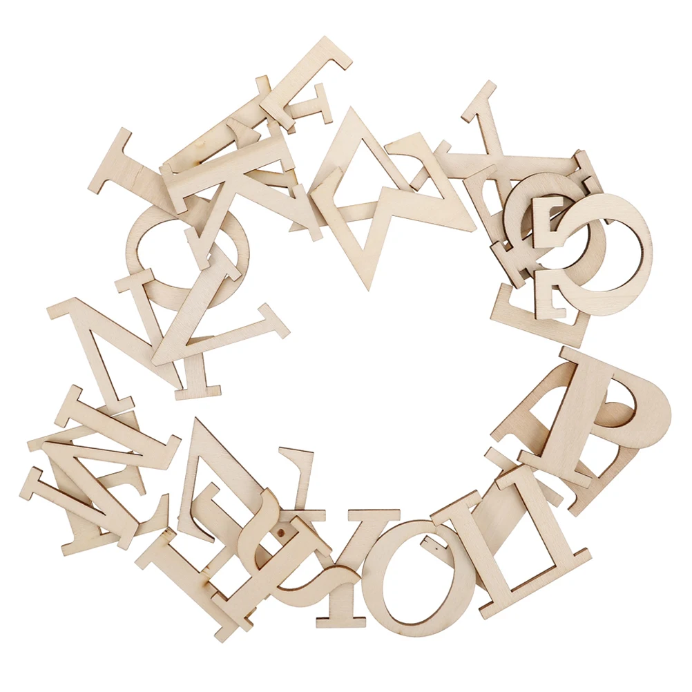 48 Pcs Decorate Letter Learning Wood Piece Child Wooden Recognition for Kindergarten