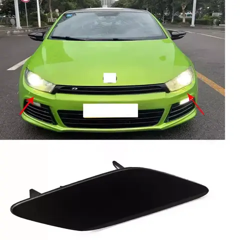 CAPQX 무도색 프론트 범퍼 헤드라이트 와셔 커버, VW Scirocco 2009-2014 헤드램프 스프레이 깍지 제트 캡 뚜껑