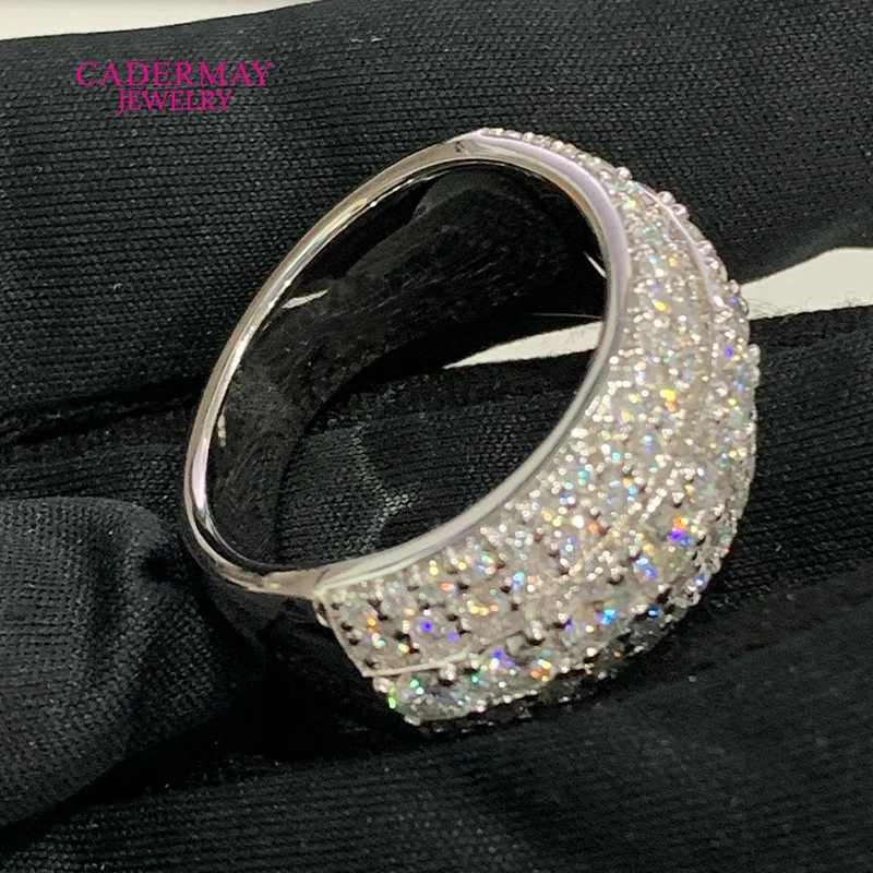 Moissanite Jewelry Half 5 Rows Moissanite Ring Band 925 Silver Round Shape VVS Moissanite Half Eternity Wedding Ring for Men view 2