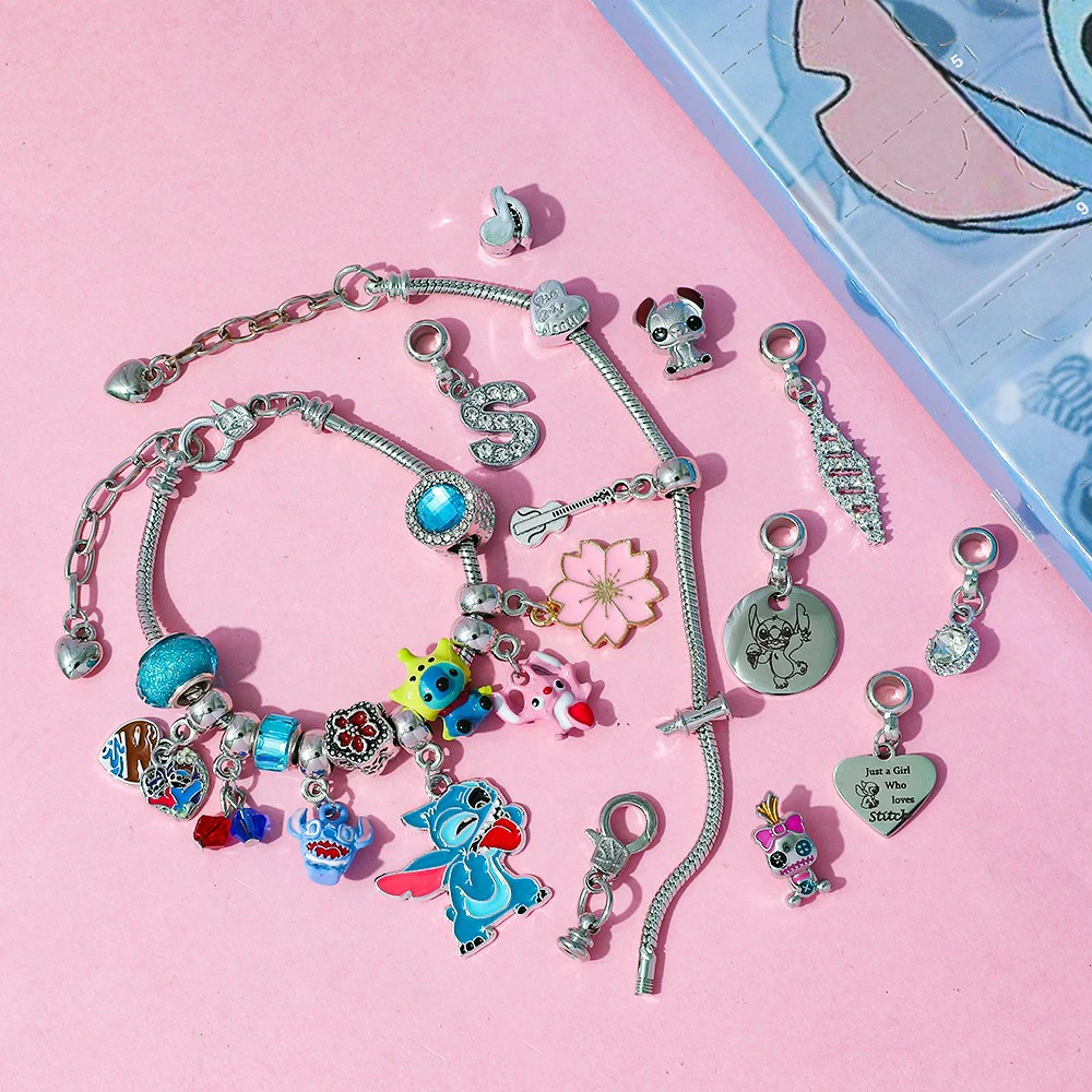 Disney Cartoon Creative Cute Stitch Series Bracelet Accessories DIY Bracelet Blind Box Personalized Fashion Party Gifts