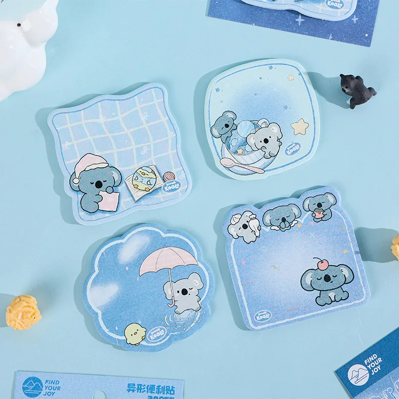 Dream Koala Series Special-shaped  Notes, Cartoon Cute Hand Account Mark Message Note Paper Memo Pad Stationery Sticky Notes