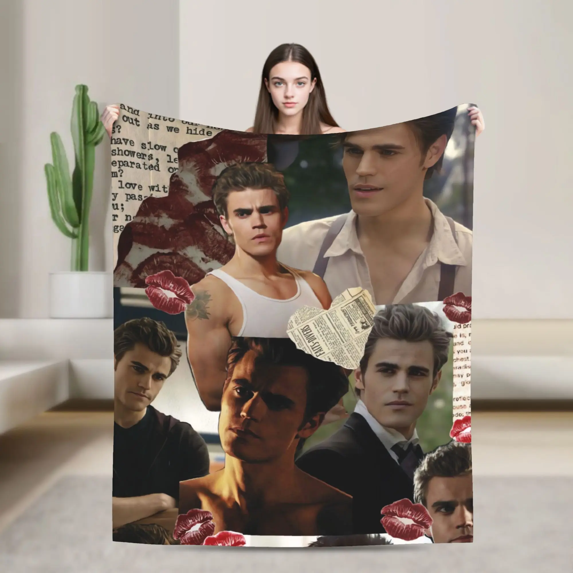 The Vampire Diaries Stefan Salvatore Flannel Blanket  Warm Soft Throw Blanket for Home Decor Decorative Bedspread Sofa Bed Cover