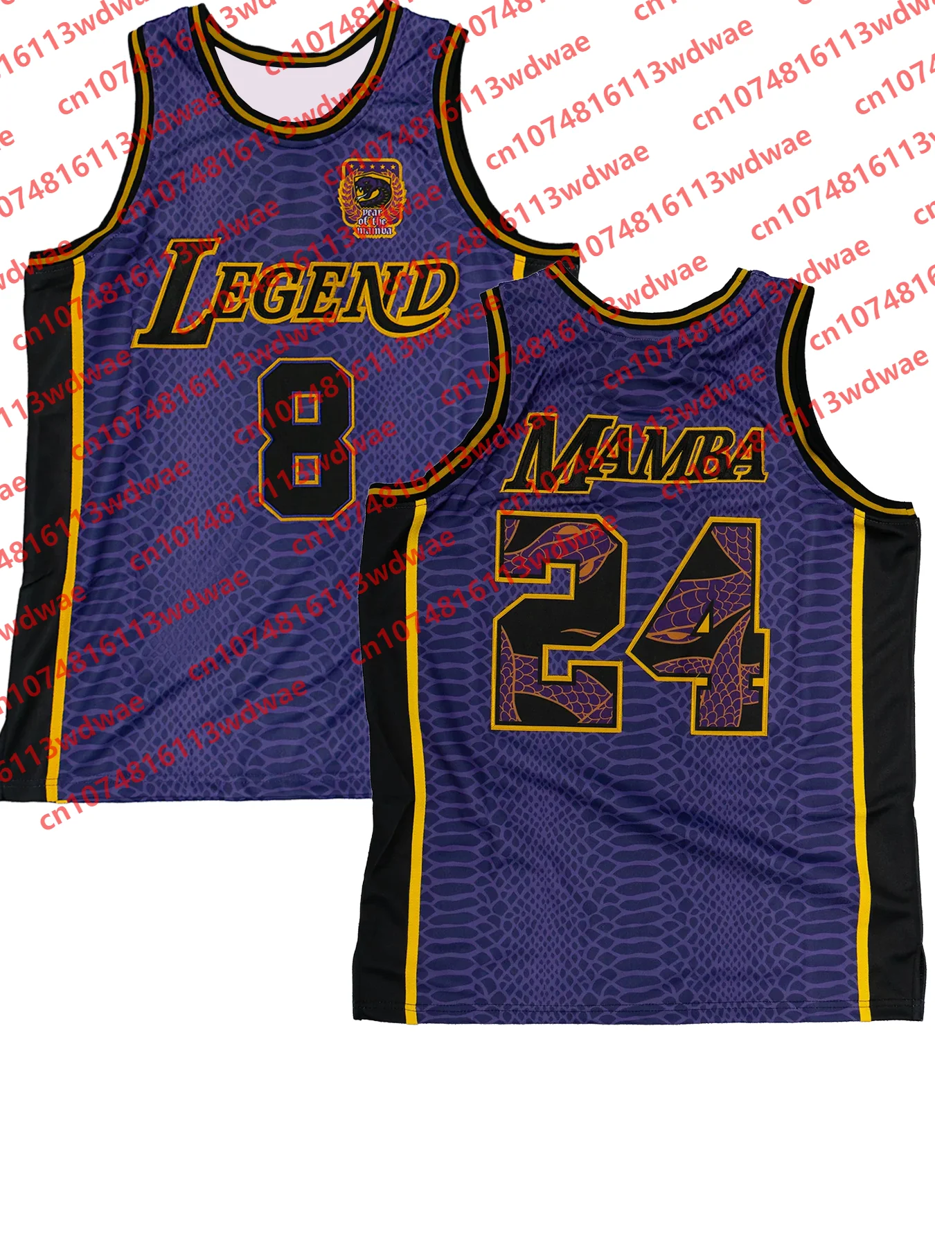 2026 New Mamba Legend 8 24 Snake Skin Basketball Jersey Men Sleeveless Retro Fan Sports Tank Top Streetwear Kid Uniform view 2