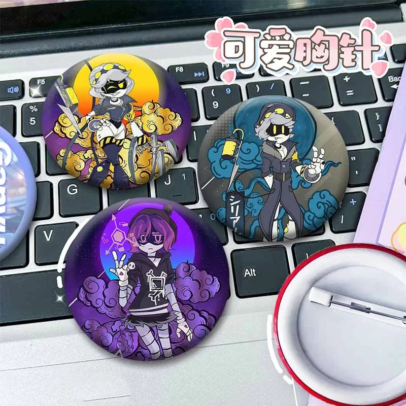 Funny Cartoon N Uzi Cyn Coin Brooches Plastic Button Pins Anime Character Cosplay Badge Clothes Bag Jewelry Gift for Kids Friend - Image 2