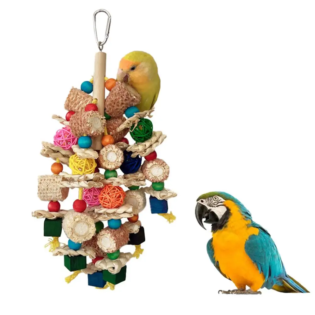 Parrot Toys Bird Toys Natural Corn Cob Bird Chew Toys For Small Medium-Sized Macaws Cockatoos African Grey Bird