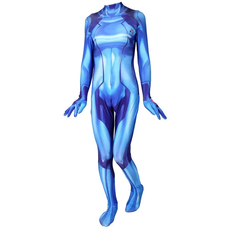 Adults Kids Metroid  Return of Samus Cosplay Costume Game Samus Zero Aran Superhero Costumes Halloween Party Zentai Bodysuit