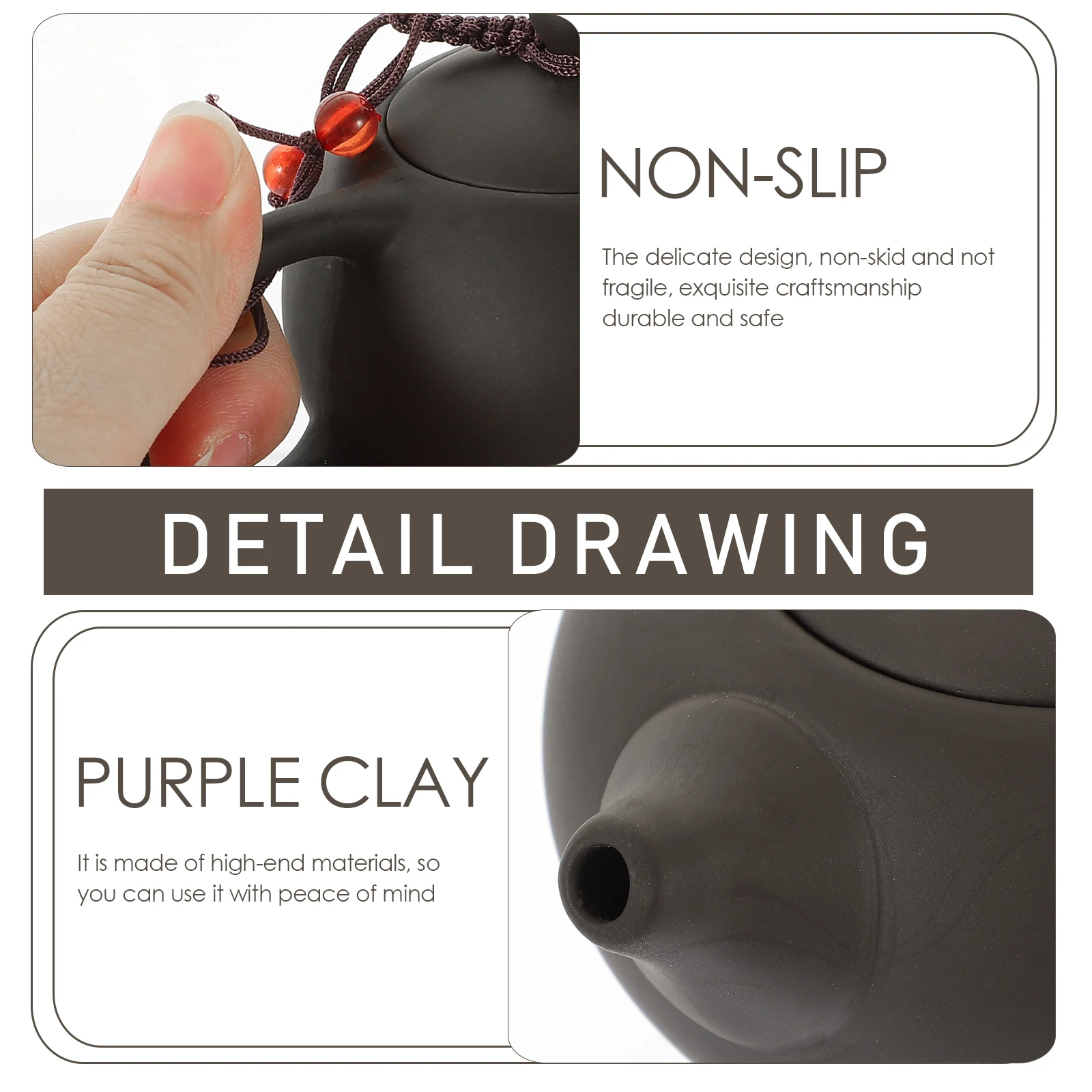 

1 комплект, 1 комплект, портативный чайный сервиз, китайский фиолетовый глиняный чайник, дорожная чайная чашка, набор кунг-фу, нескользящий для ежедневного использования, подарок