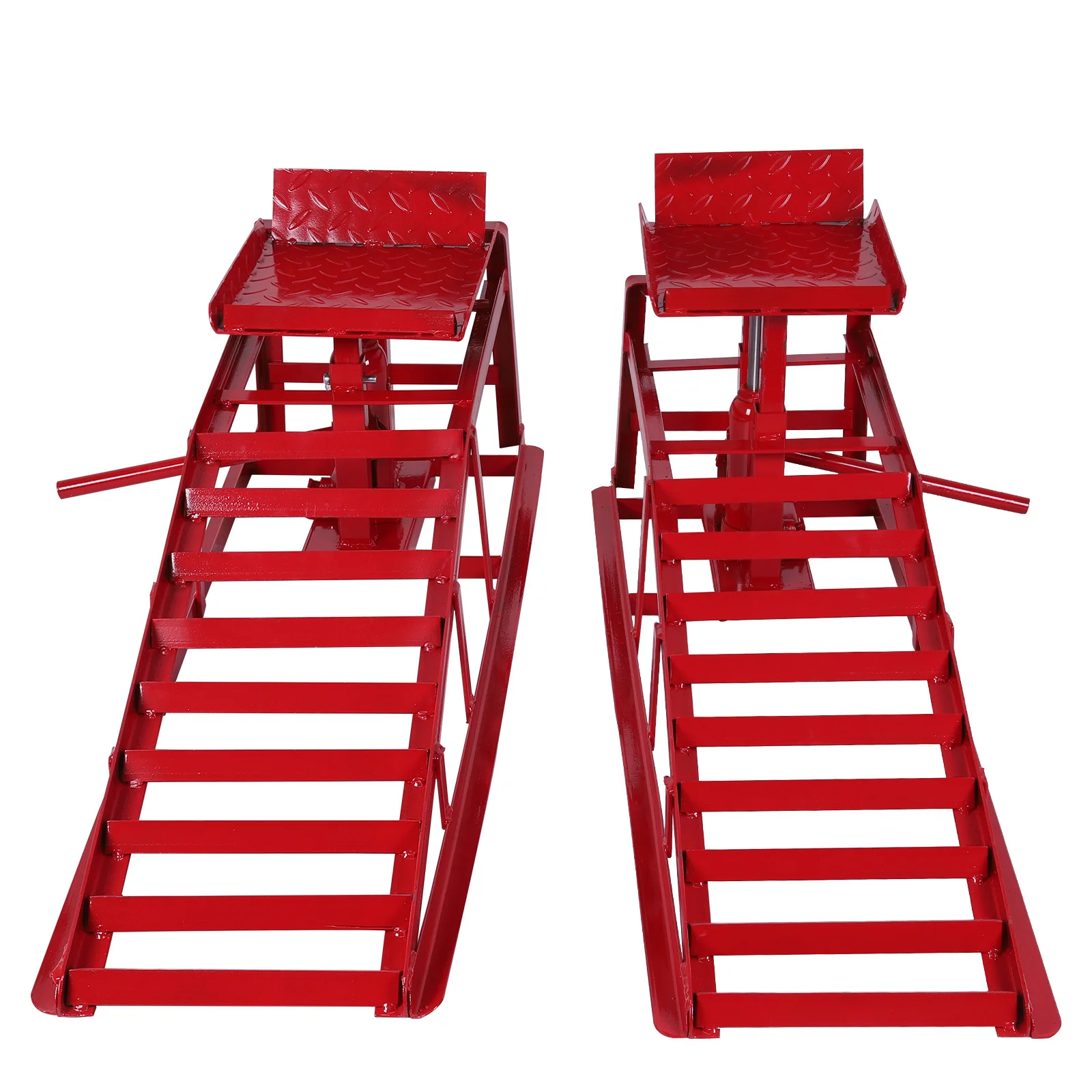 

2Pcs Car Repair Anti Slip Slope 5 Ton Capacity Heavy Duty Hydraulic Car Ramps for Routine Tire Replacement