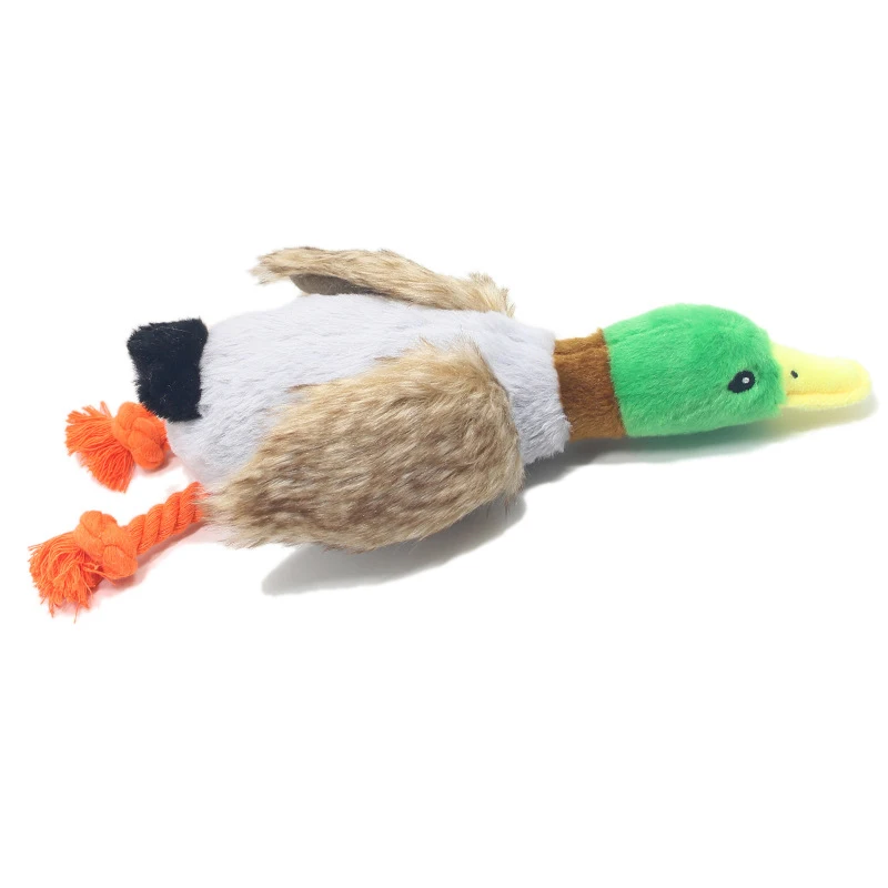 Cute Plush Duck Sound Pet Toys Stuffed Squeaky Animal Squeak Dog Toy Cleaning Tooth Dog Chew Rope Toys Pet Dog Accessories Toys