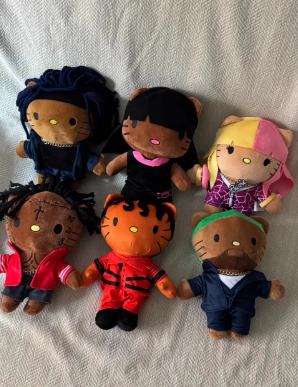 

Hello Kitty Eminem xxxtentacion Frank Ocean Plush Toy Doll with Clothes Stuffed Soft Plush Toys Fans Collect Gif