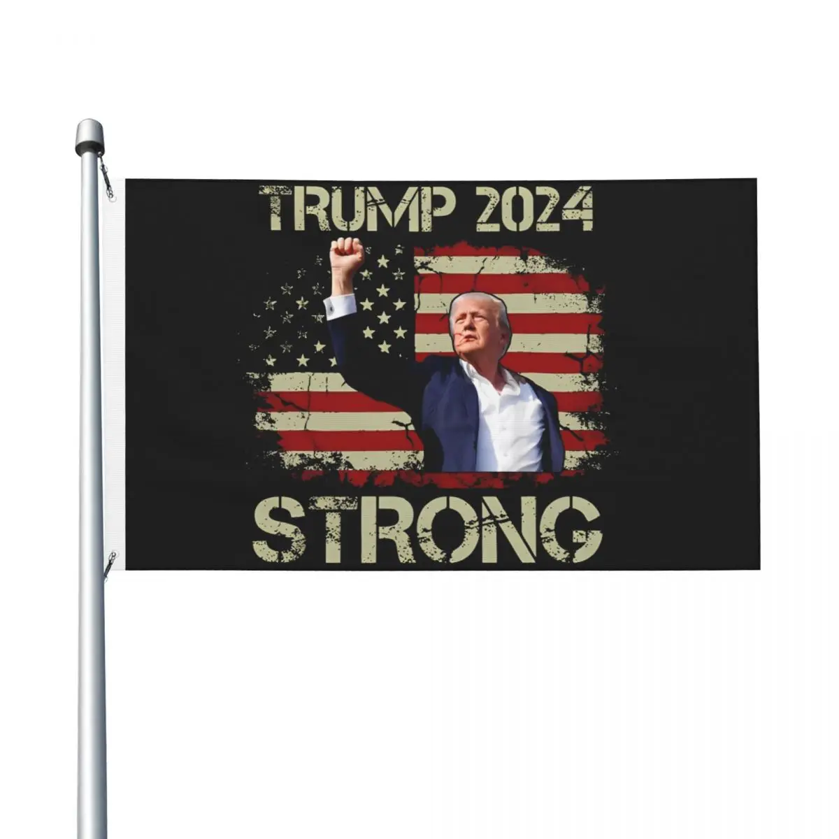 Shooting At Trump Rally Trump 2024 Strong Flag Banner 2 Grommets Trump Shot Decoration Fade Proof 2x3 3x5 4x6 5x8 FT Flags