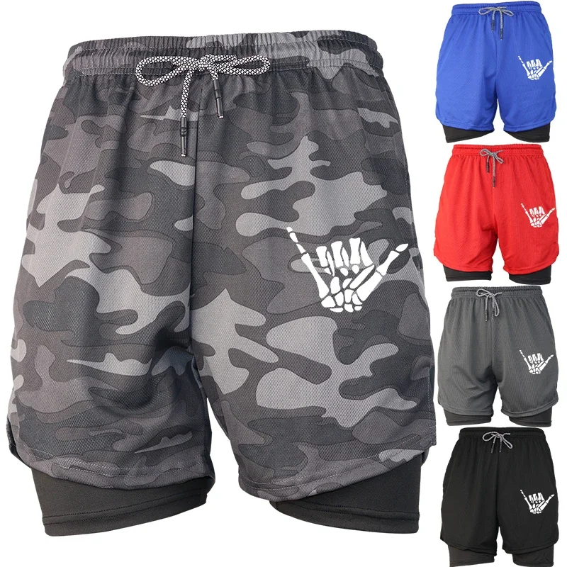

Мужские узкие шорты на подкладке с принтом и несколькими карманами для фитнеса, спорта и тренировок, повседневные пляжные шорты в повседневном стиле