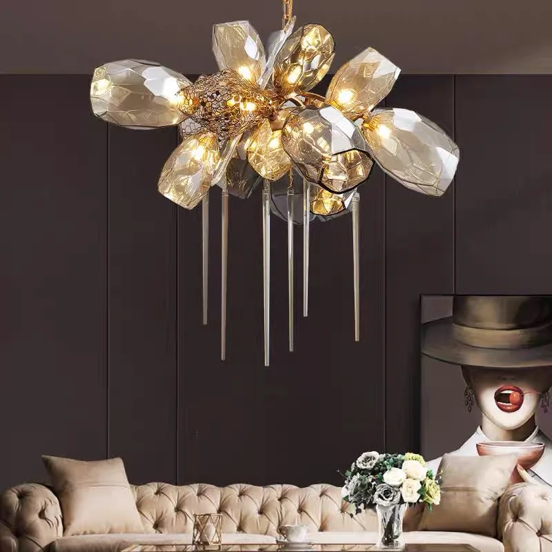 Duplex Building Chandelier Artistic Sense Creative Crystal Living Room Hanging Lamp Modern Italy Designer Chandelier Lighting