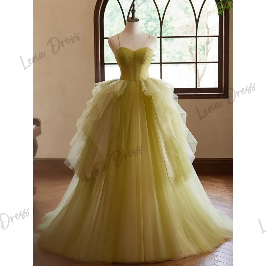 Lena Formal Occasion Dresses for Formal Occasions Gauze Luxurious Saudi Evening Dress Es Line A Spaghetti Straps Amanda Novias