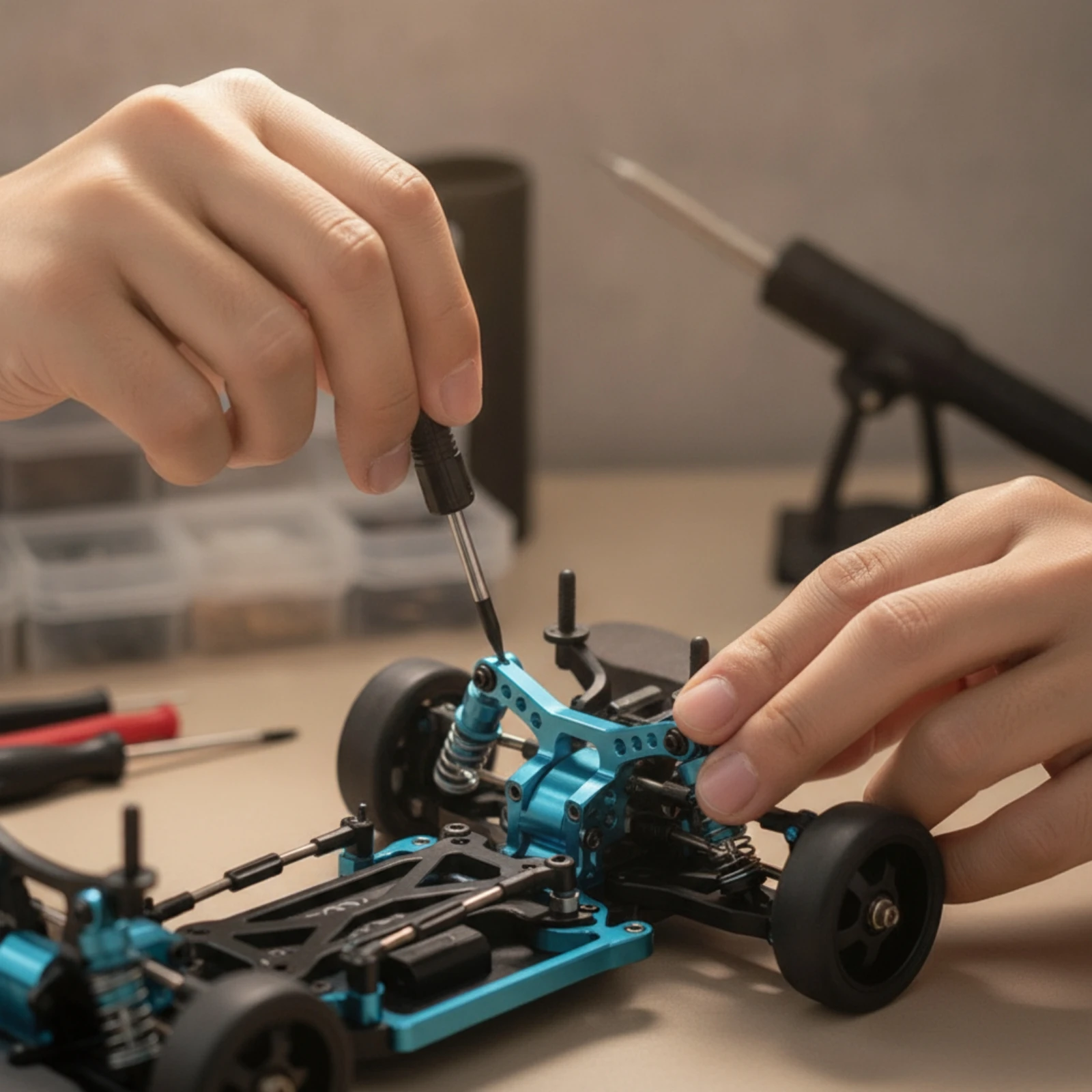 Aluminum Damping Kit Precision Machined RC Upgrade Kit with Screws Metal RC Linkage Lustrous Pull Rod High Quality
