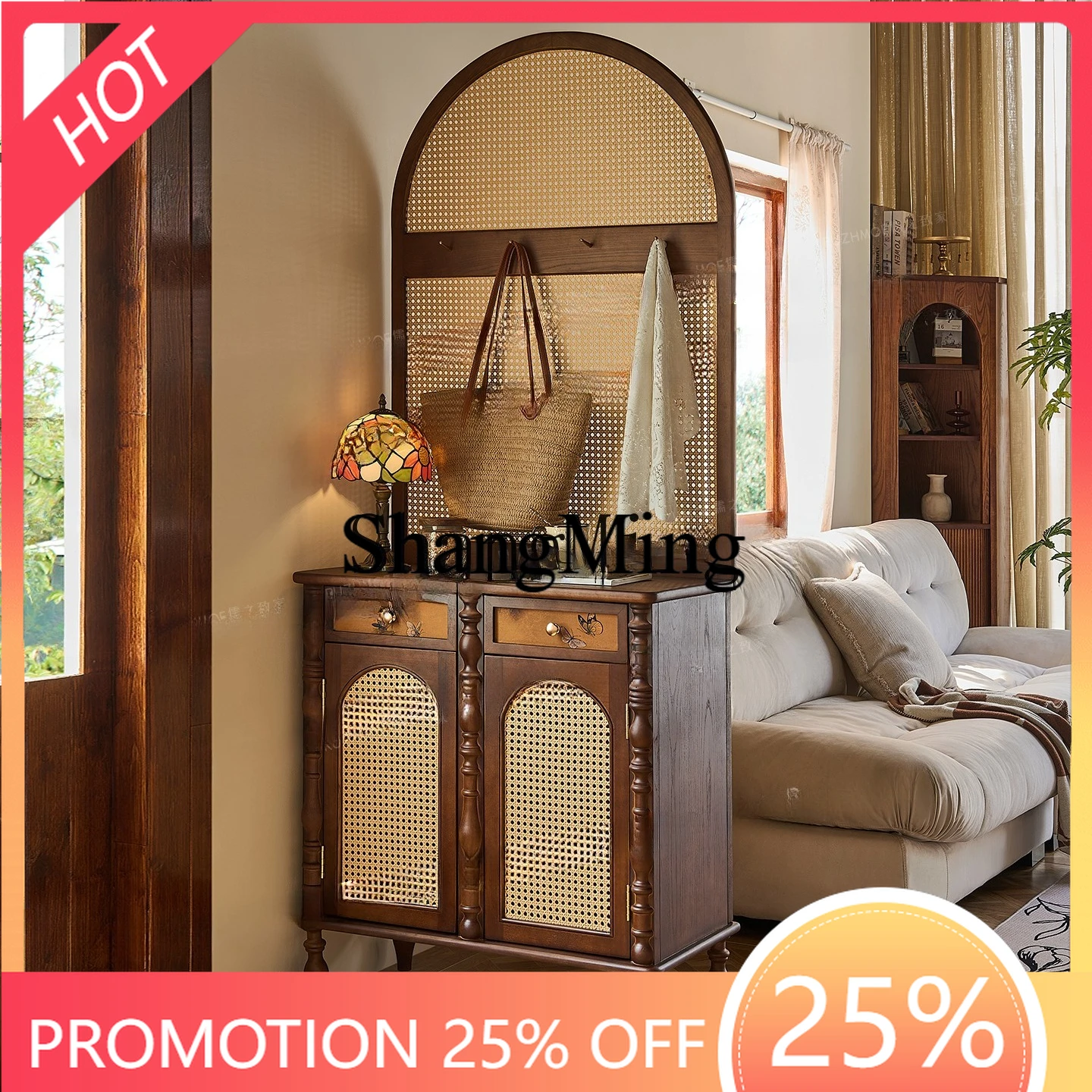 

FG good-looking retro entrance entrance partition shoe cabinet front door small apartment screen storage integrated household