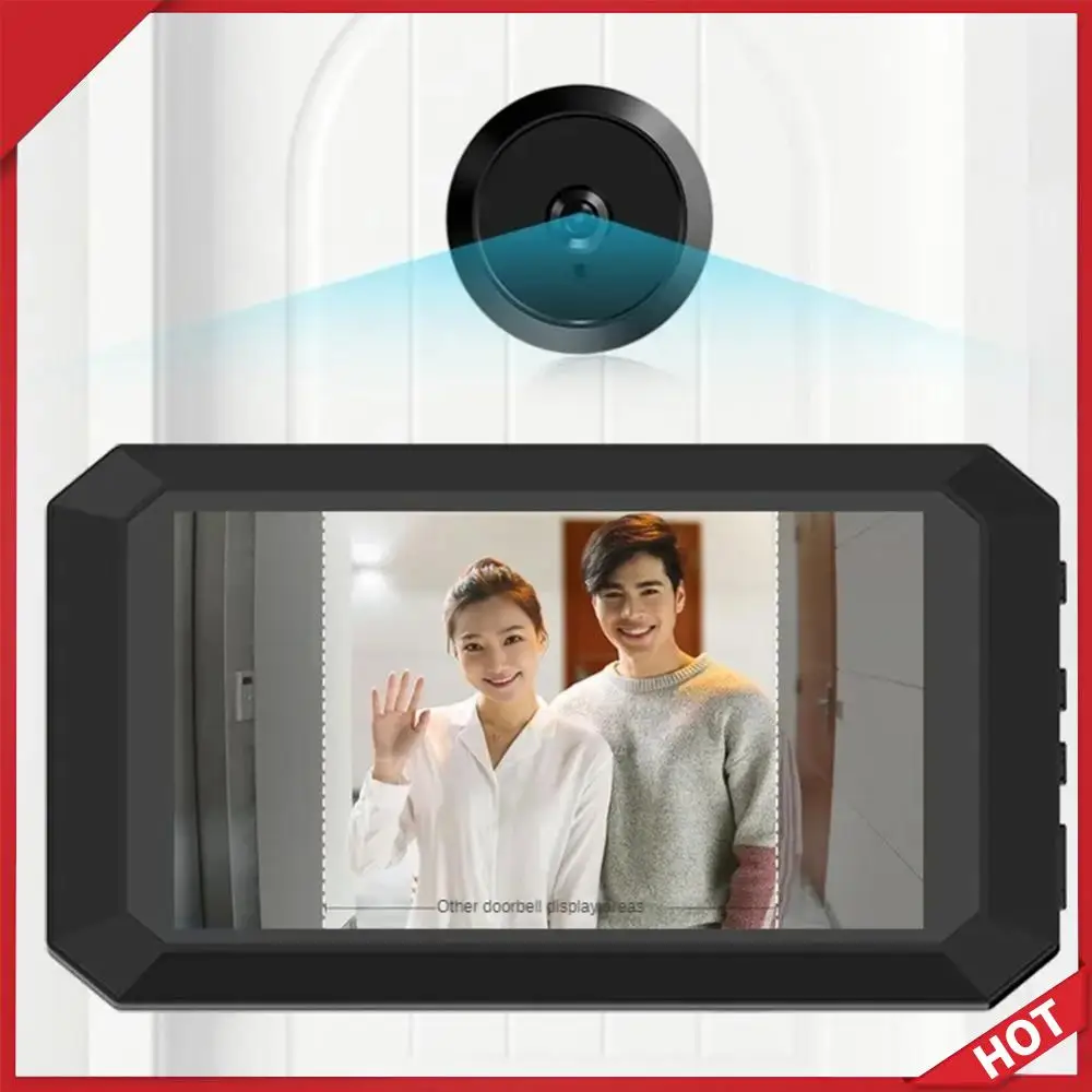 

Цифровой видеодомофон с функцией записи фото, встроенным литиевым аккумулятором 1400 мАч и камерой 1080P для дверного глазка