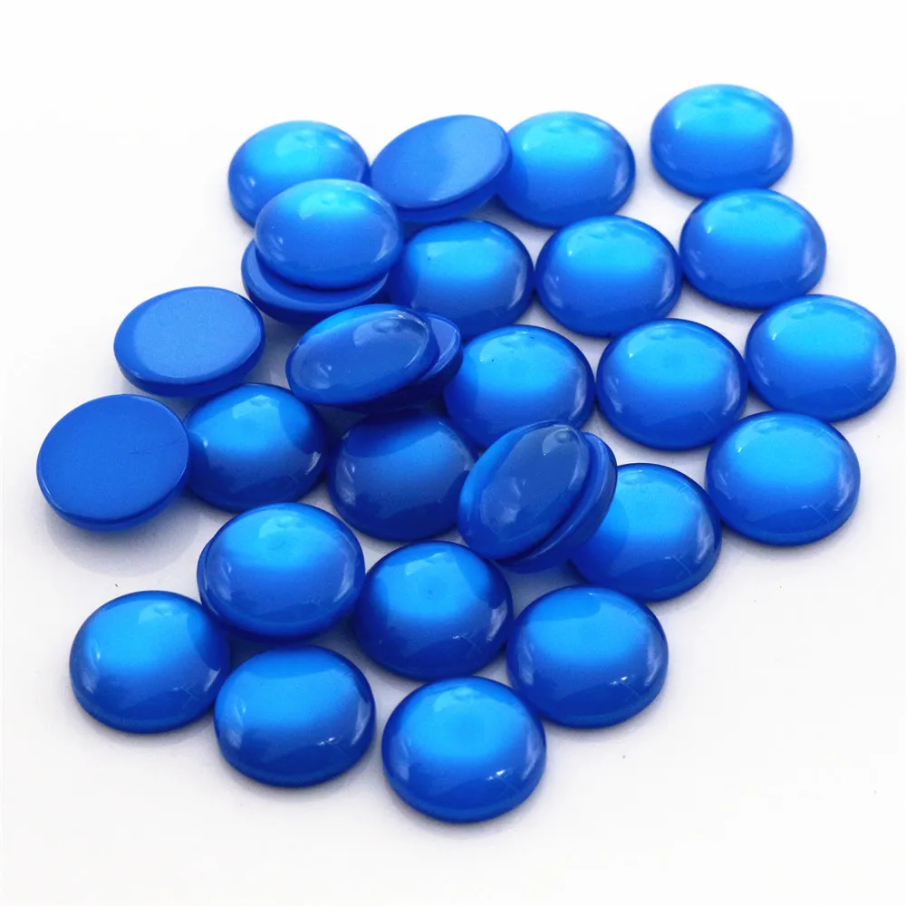 

New Fashion 40pcs 12mm Blue Color Flat back Resin Cabochons Cameo G6-29