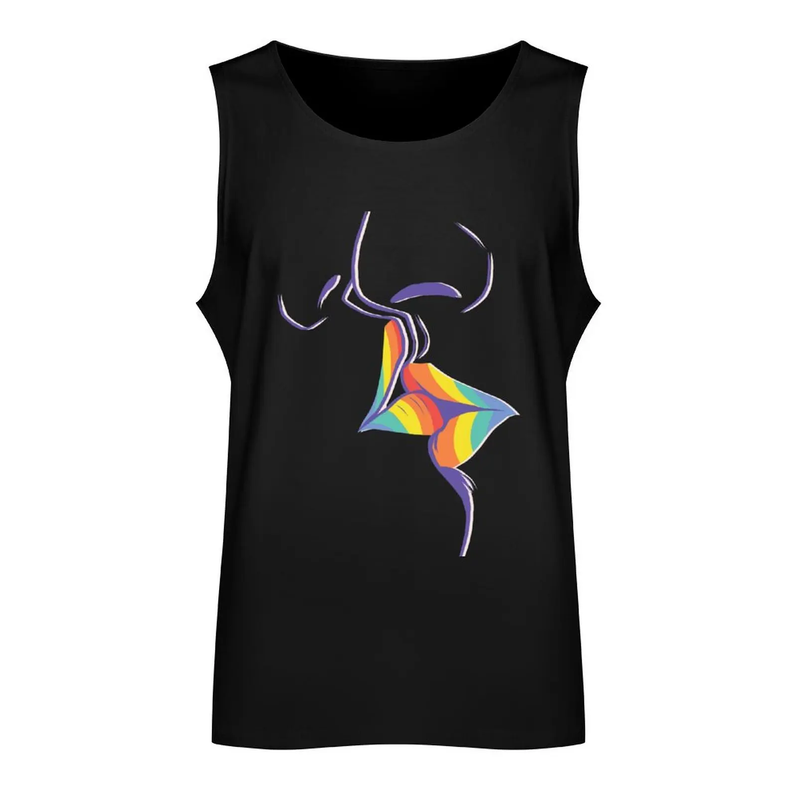 RAINBOW KISS Tank Top T-shirt man training weight vest gym clothing