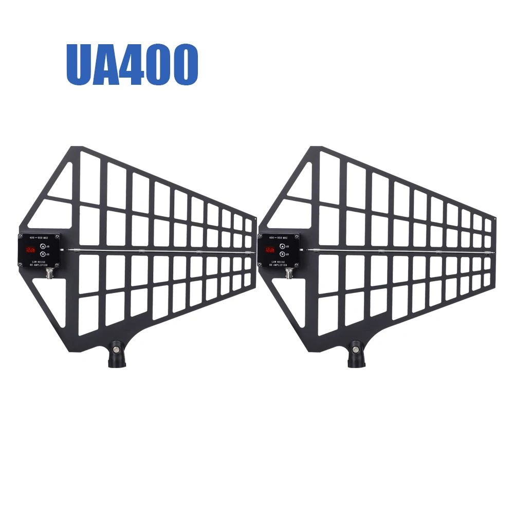 Leicozic 2 قطعة هوائي طاقة اتجاهي نشط U8866 مع مفتاح كسب 500-950 ميجا هرتز 12 فولت مدخل للميكروفون اللاسلكي UHF