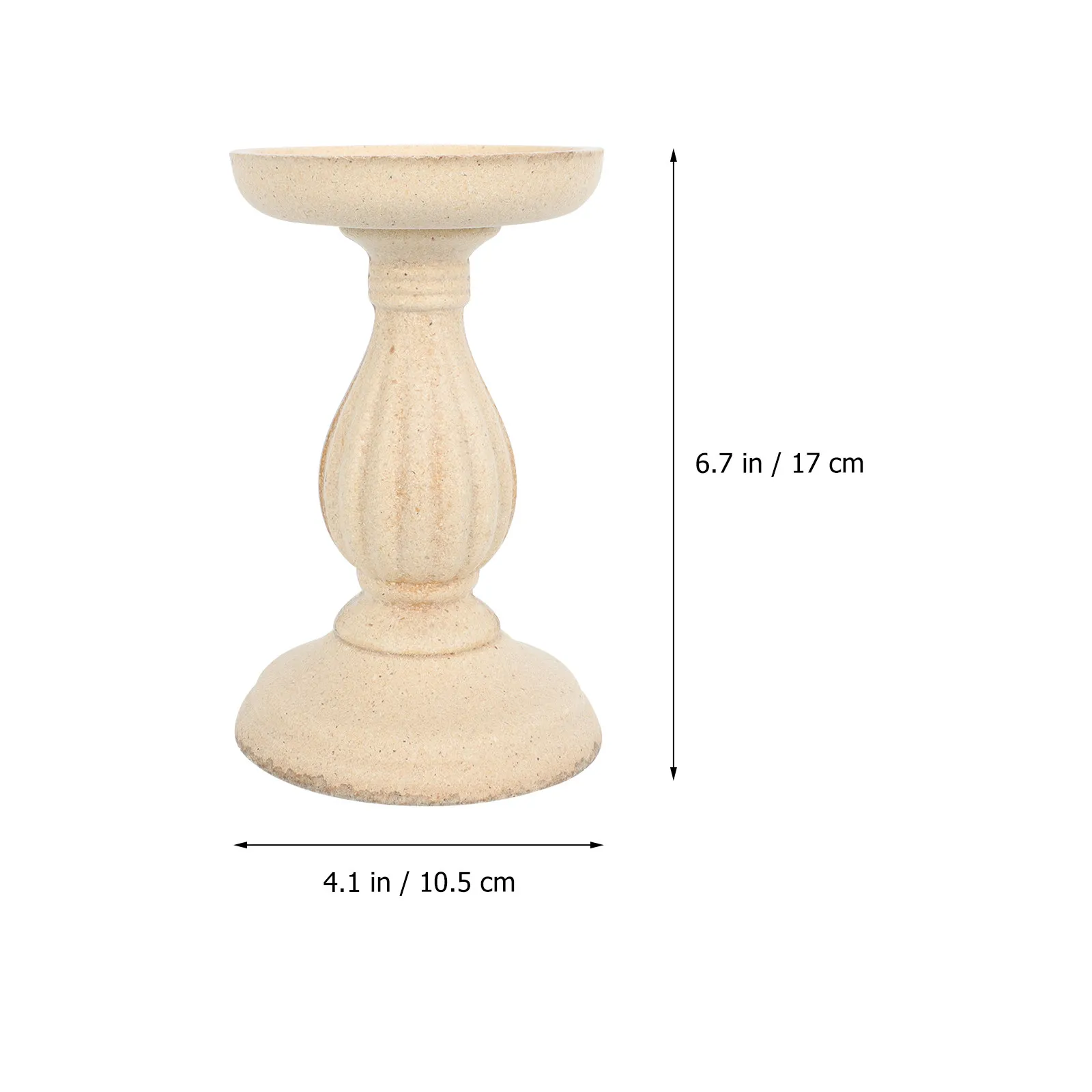 Wooden Candle Holders 2 Piece Set Vintage Style Candlesticks for Home Table Party Decor and Photo Props