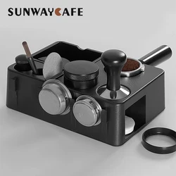 Tamping Station Black Coffee Portafilter Rack ABS Tamper Holder Distributor Holder Station for 51/54/58mm Coffee Accessories