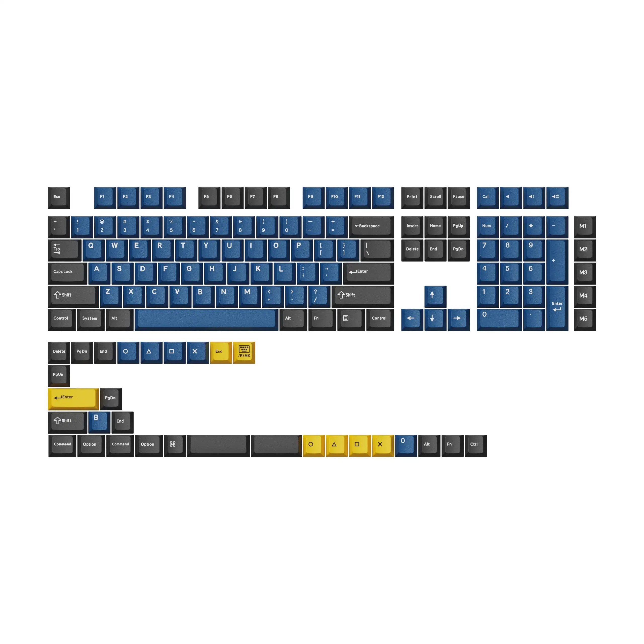 Imagem -03 - Conjunto Completo de Teclas para Teclado Mecânico Personalizado Perfil Cereja Tiro Duplo Pbt Vermelho Cinza Branco Hortelã Azul Preto Amarelo