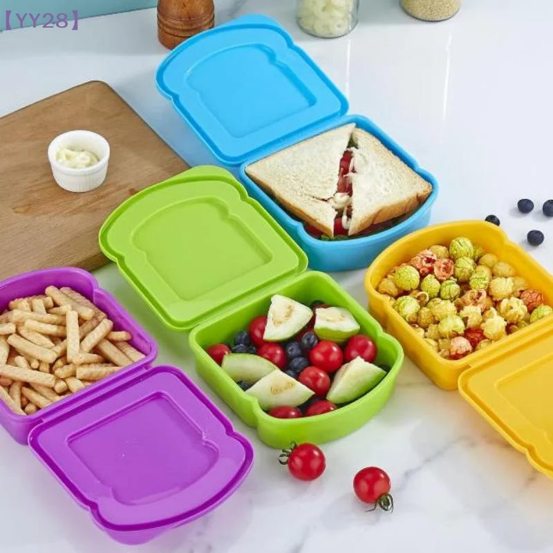 Toast Sandwich Lunch Boxes Reusable Snacks Container Food Storage Box For Kids School Office Work Travel And Outdoor Picnics{Y}