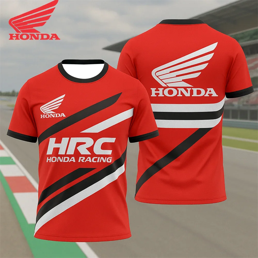 تي شيرت رجالي صيفي بأكمام قصيرة من Honda ماركة سيارة رياضية لسباق الدراجات النارية سريع الجفاف جيرسي كاجوال #3