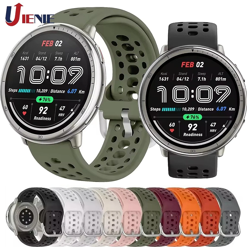 

20mm Soft Silicone Watch Band for Original Amazfit Active 2 Smartwatch Strap Bracelet Active2 Watchband Sport Wristband