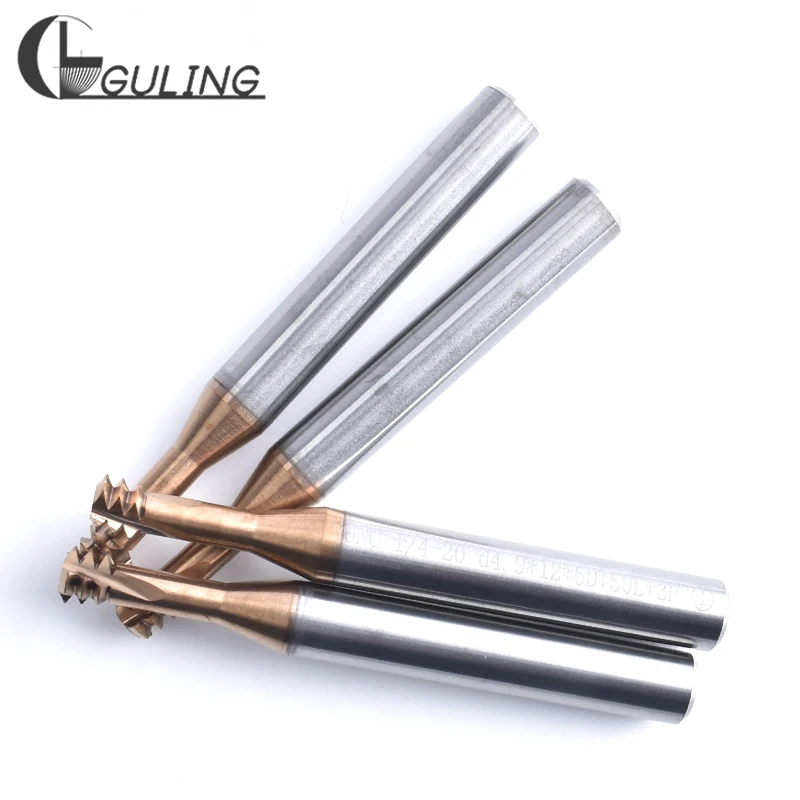 CNC 60 Degree Tungsten Steel American Three Row Thread Milling Cutters NO. 1-72 3-56 10-32 UNF Fine Thread mill cutter 1/4-28