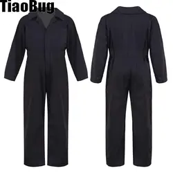 Kids Boys Turndown Kraag Jumpsuit Jumpsuit Jumpsuit Voorkant Effen Kleur Overall Stijl Stijlvolle Kleding Lange Mouw