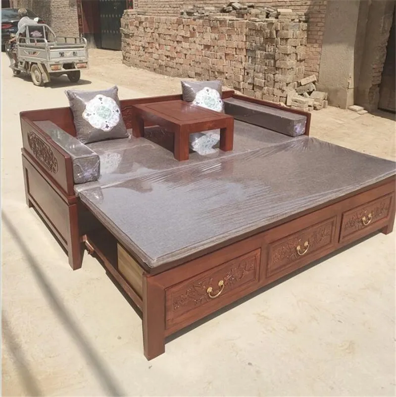 

Customizable antique Zen small apartment retractable sofa bed Arhat couch