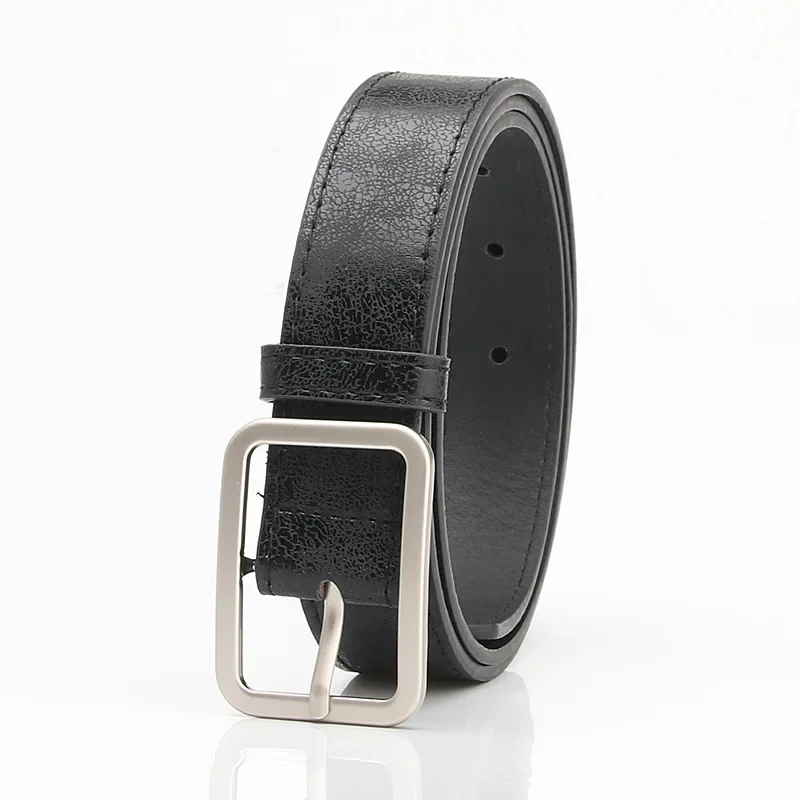 Fashion Bright Surface PU Leather Belt for Women Square Pin Buckle Belt Ladies Dress Jeans Strap Girls Waistband Adjustable Belt