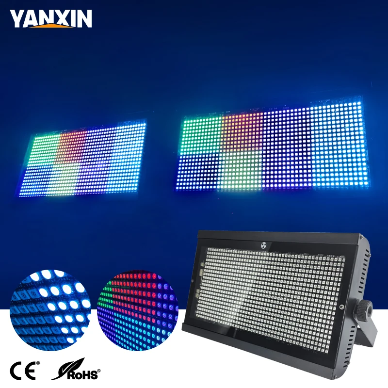 1000W LED Strobe Light 960PCS SMD5050 RGB, 8CH DMX512 Stage Strobe & Running Color Wash Light for Bar KTV Disco Party