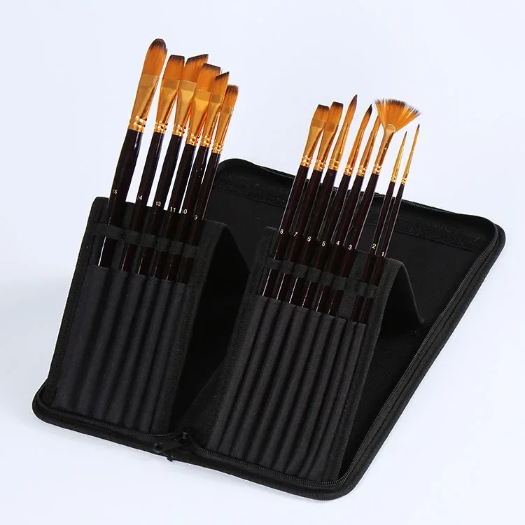 15PCS Multi-function Brushes with Nylon Hairband Fan Brush Watercolor Oil Painting Pen Set Art Supplies