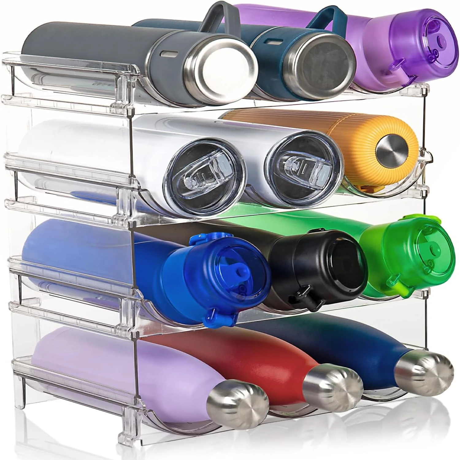 

Enhance Your Home and Office Decor with this Sleek and Modern Clear Plastic Organizer Stand - Conveniently Keep Your Fridge Neat