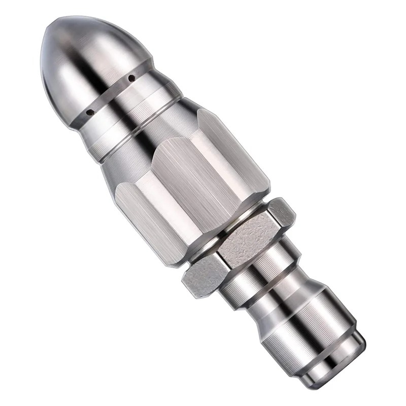 1/4 Inch Quick Coupling, Pressure Washer Sewer Jet Nozzle, Stainless Steel, Durable Design Sewer Jet Nozzle