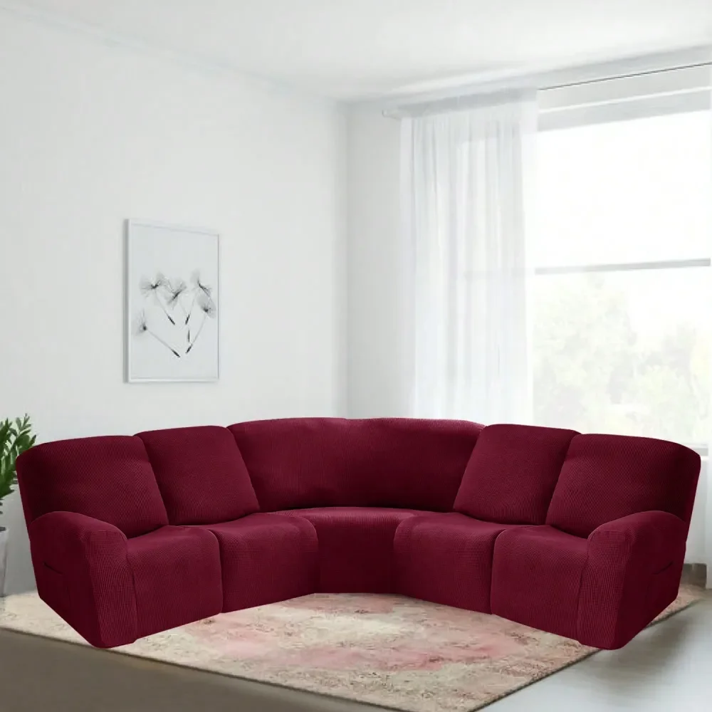 

Чехол для дивана-реклайнера, жаккардовый, эластичный, для углового дивана L-образной формы, противоскользящий, защитный чехол для секционного углового дивана