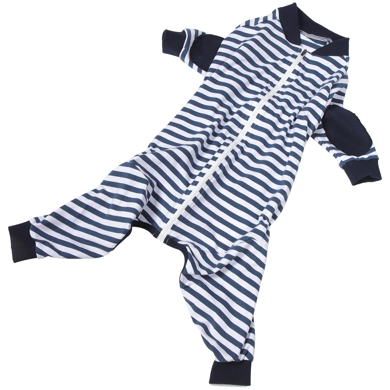 

Striped Dog Pajama Cotton Soft Breathable Comfortable Zipper Design Indoor Dog Clothes Pet Apparel Summer Sleepwear