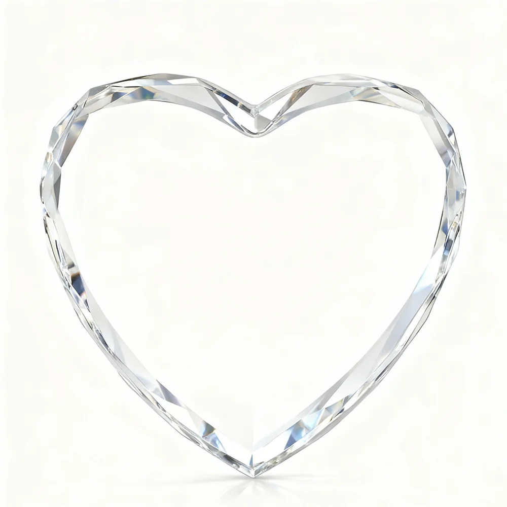 مسطح ثنائي الأبعاد، 1 مجوهرات عيد الميلاد على شكل قلب 2025 - تذكار من الزجاج الكريستالي مع تصميمات سانتا والرنة ورجل الثلج، مثالي لـ g #2