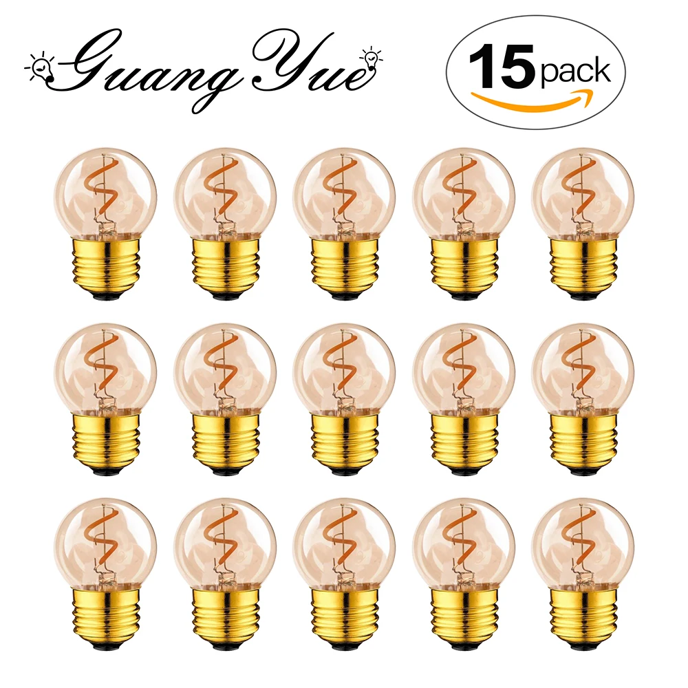 Vintage Dimmable LED Filament Bulb E27 220V 1.5W 110V Amber Edison Spiral Filament Light Bulb Decorative Ampoule for Chandelier