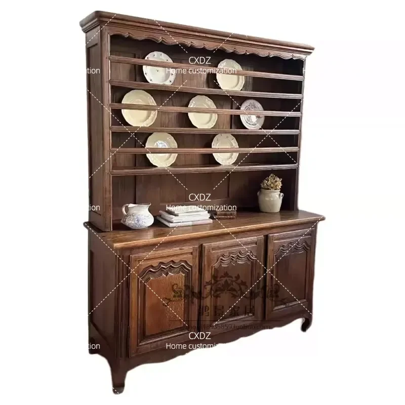 retro dining side display cabinet American engraving shooting South French antique display storage storage cupboard