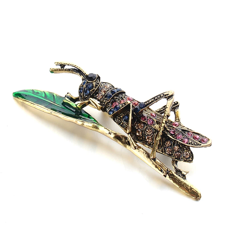 1pc Vintage Grasshopper Brooches For Women Cute Insect Brooch Pin Winter Coat Accessories Gift