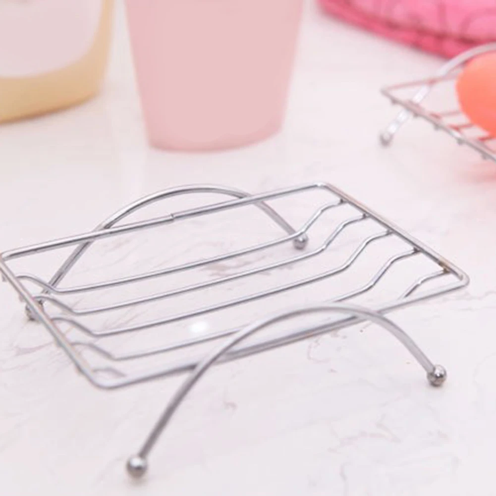 1pc Soap Dish Stainless Steel Soap Dishes Rust-resistant Saver Basket Bathroom Holder Case 12*8cm Bathroom Products Accessories