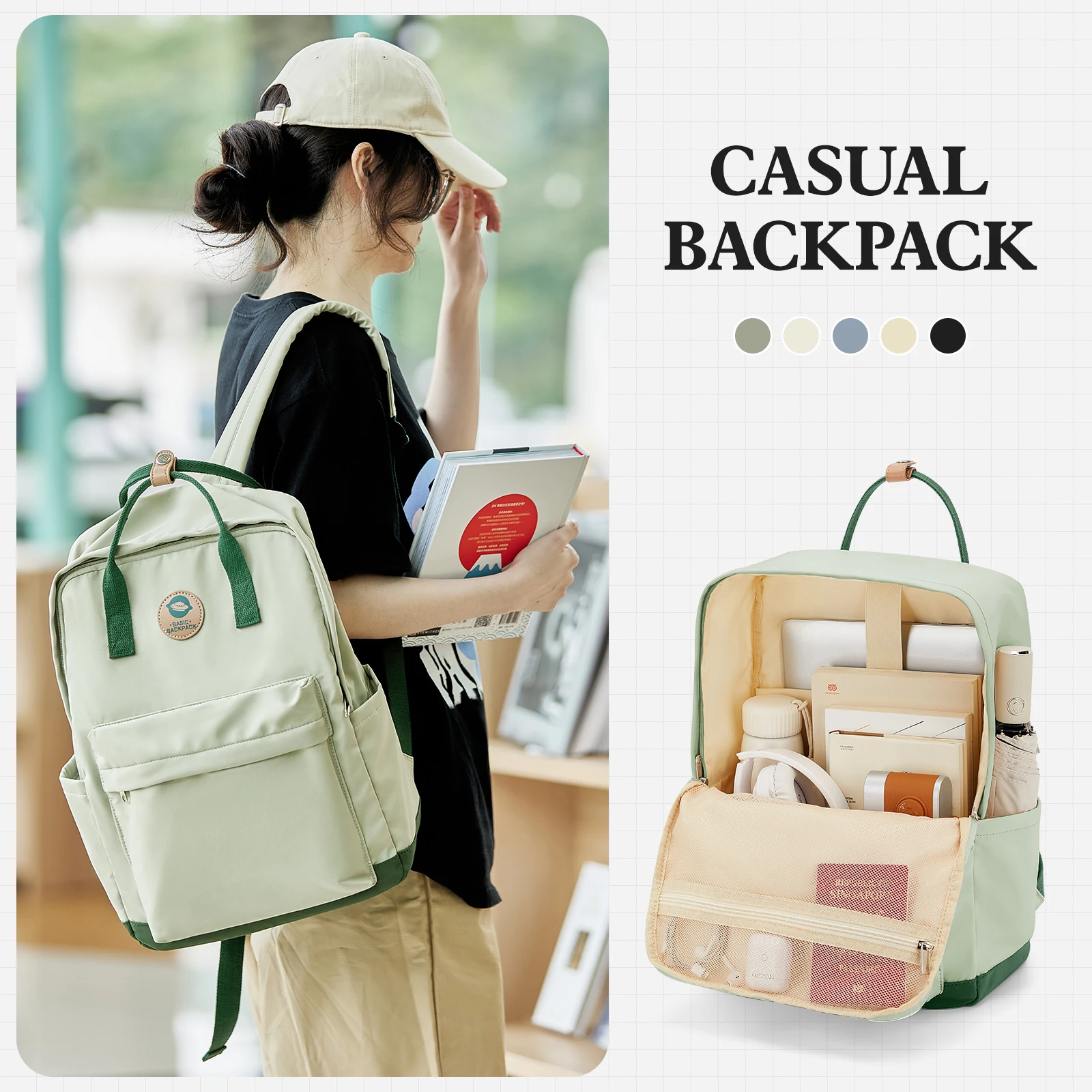 Back to School Youth School Backpack, Stylish Waterproof Casual School Bag, Basic Laptop Backpack For Women，University Backpacks