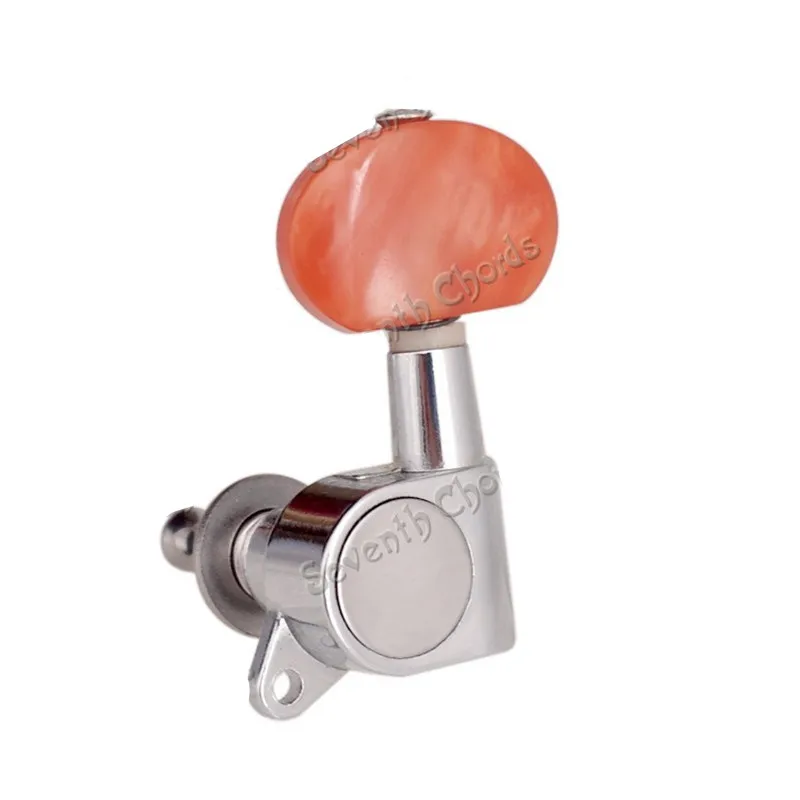 EIN Set Retro Jade Rot Acryl Big Oval Button String Tuning Pegs Mechaniken Mechaniken für Gitarre Zubehör Teile – Detail 5