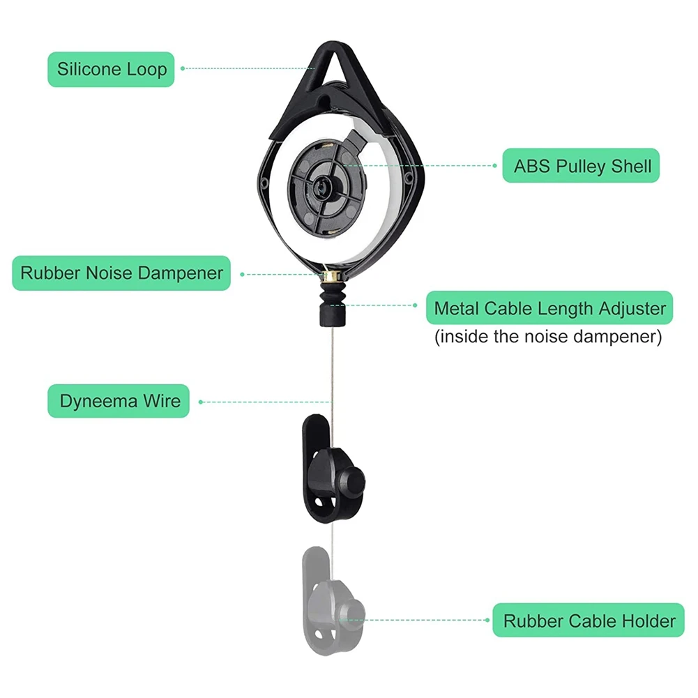 6-Piece Vr Cable Management System Retractable Ceiling Pulley System for Oculus Quest/Quest 2/Vive Pro/Oculus Rift